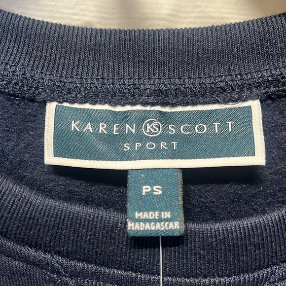 NWT Ladies Karen Scott PS Navy Sweatshirt - Picture 2 of 7